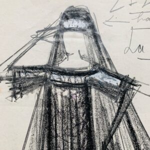 Grand et beau dessin de Bernard Buffet pour un spectacle de Zizi Jeanmaire