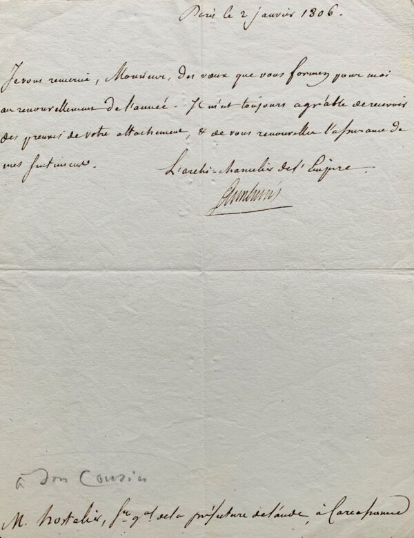 Les voeux de Cambacérès pour 1806