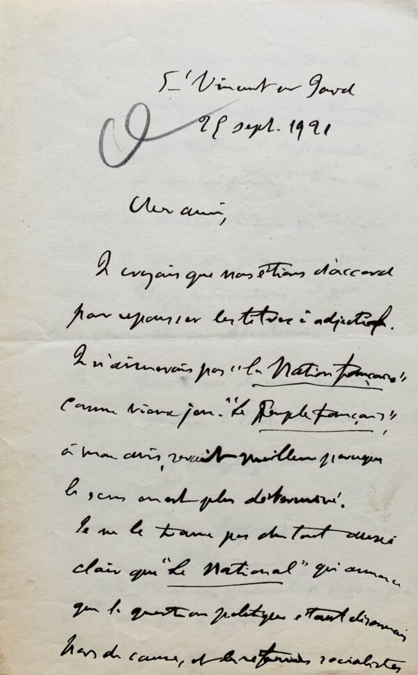 Clemenceau aide André Tardieu au choix du titre de son journal