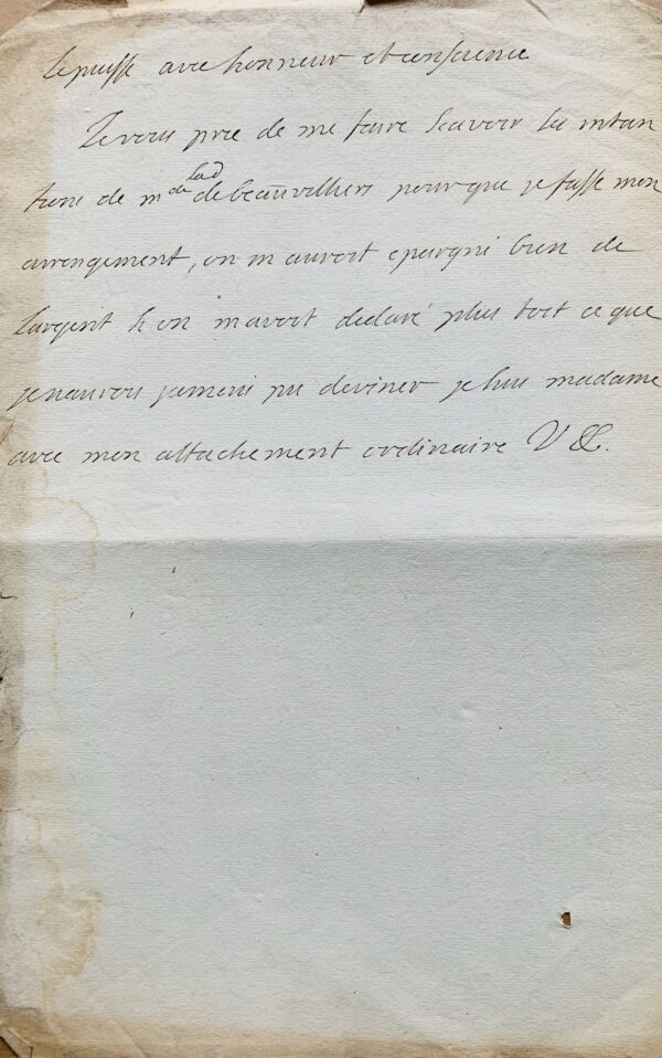 Deux longues lettres du duc du Maine au sujet de son conflit avec la duchesse de Saint-Aignan sur la possession de certaines terres