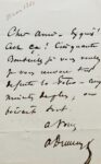 Enthousiaste billet d'Alexandre Dumas fils, avec belle signature