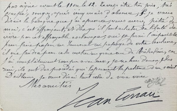 5 lettres de Jean Lorrain écrites quelques jours avant son décès