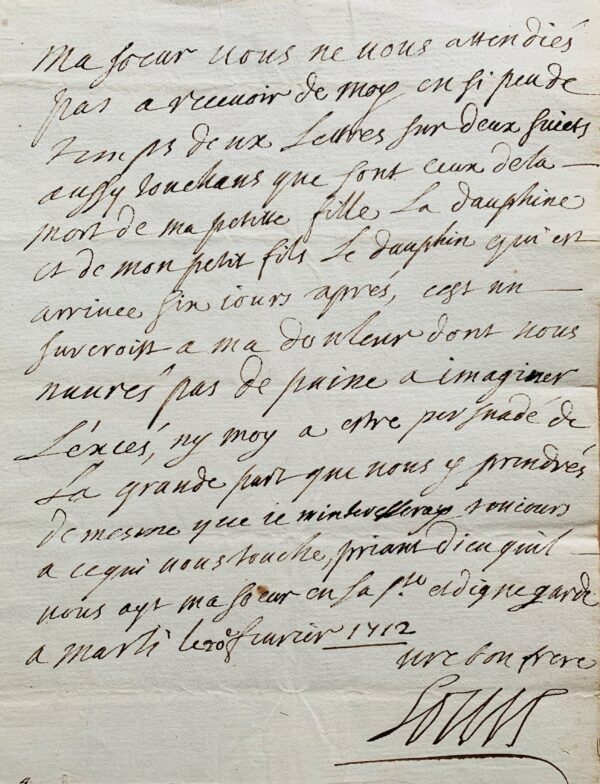 Louis XIV effondré après la mort de l'héritier du trône, le duc de Bourgogne