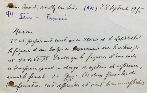 Louis de Broglie compare théorie de la Relativité et Mécanique ondulatoire