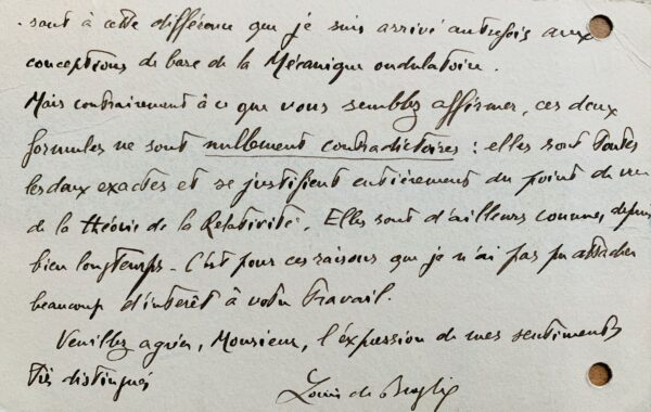 Louis de Broglie compare théorie de la Relativité et Mécanique ondulatoire