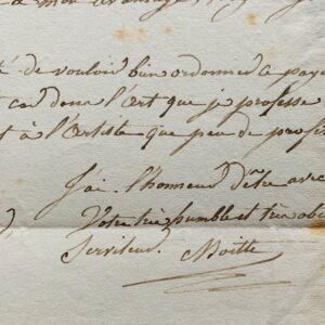 Le sculpteur Jean-Guillaume Moitte réclame le paiement de son buste de Léonard de Vinci pour le Musée Napoléon