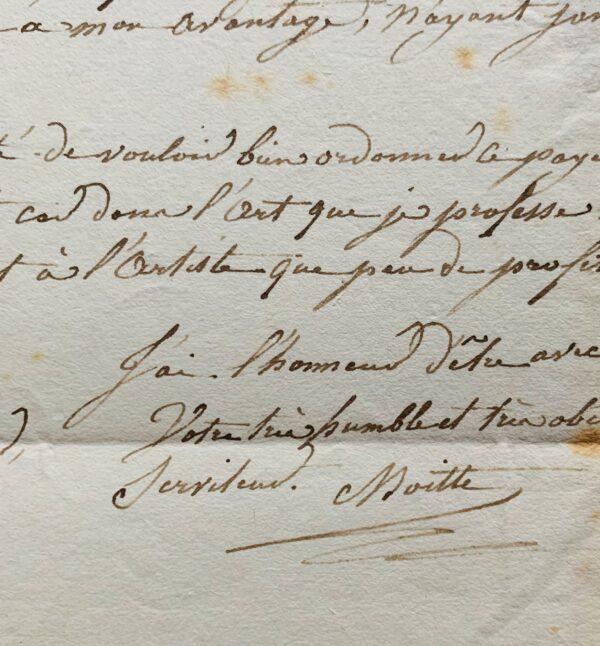 Le sculpteur Jean-Guillaume Moitte réclame le paiement de son buste de Léonard de Vinci pour le Musée Napoléon