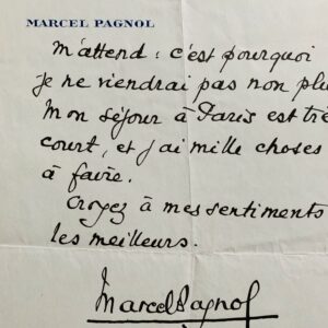 Marcel Pagnol désire s'entretenir avec Michel Simon et Georges Simenon
