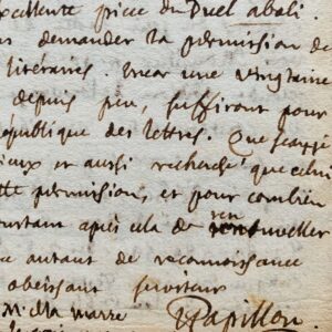 Très longue lettre érudite de Philibert Papillon, historien bourguignon, à son compatriote Bernard de La Monnoye