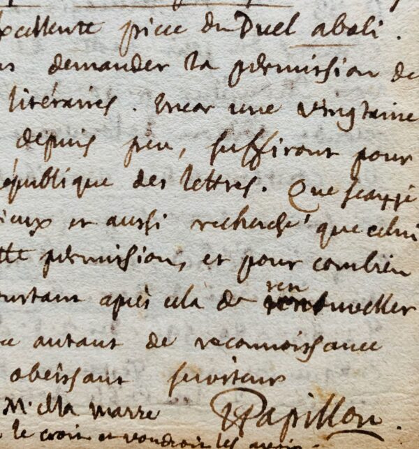 Très longue lettre érudite de Philibert Papillon, historien bourguignon, à son compatriote Bernard de La Monnoye