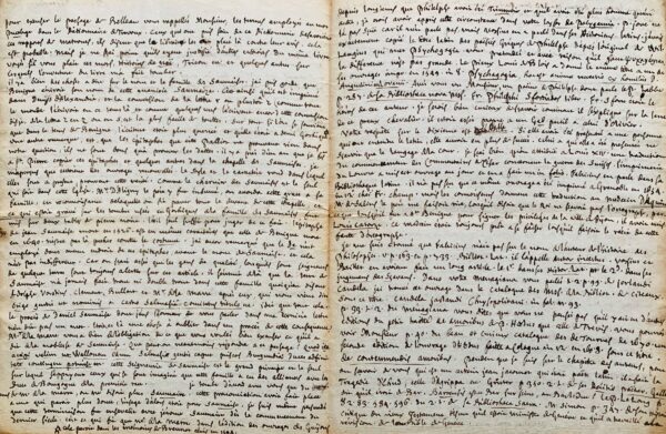 Très longue lettre érudite de Philibert Papillon, historien bourguignon, à son compatriote Bernard de La Monnoye