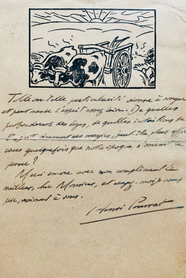 Henri Pourrat félicite Claude Seignolle pour son ouvrage sur les sorciers de Sologne