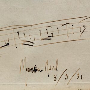 Les premières mesures du Boléro esquissées par Maurice Ravel