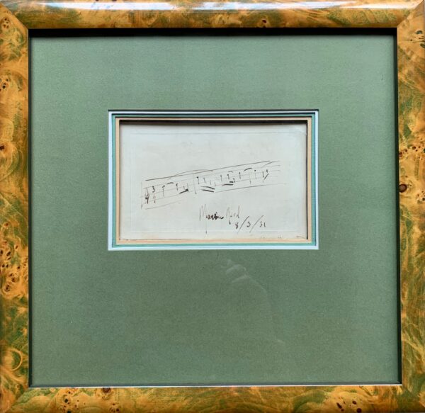 Les premières mesures du Boléro esquissées par Maurice Ravel