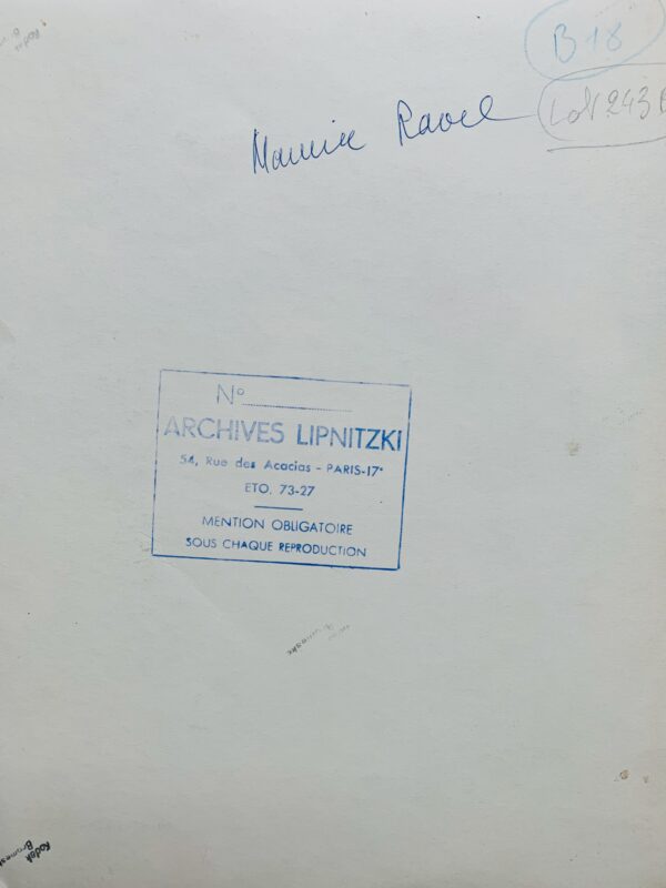 Superbe portrait photographique de Maurice Ravel par Lipnitzki