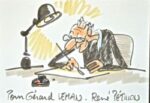 Dessin original de René Pétillon (autoportrait).