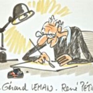 Dessin original de René Pétillon (autoportrait).