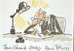 Dessin original de René Pétillon (autoportrait).