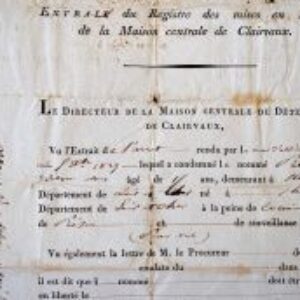 Acte de libération d'un détenu de la prison de Clairvaux, en 1829.