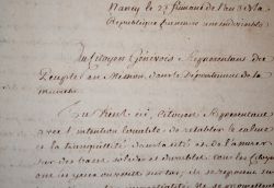 Le maire de Nancy met en garde contre les purges de la réaction thermidorienne.