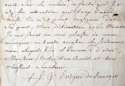 Mgr Du Coëtlosquet, évêque de Limoges, confus de sa distraction.