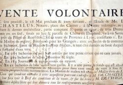 Vente de 3 domaines séricicoles en Ardèche en 1782.