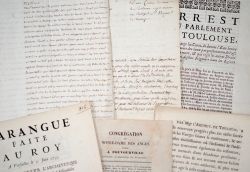 Bel ensemble de documents sur le clergé en Haute-Garonne, XVIIe-XVIIIe.