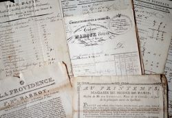 Bel ensemble de documents et manuscrits XVIIIe sur le commerce à Bordeaux.