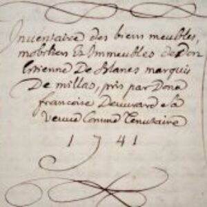 Inventaire des biens du marquis de Millas, co-seigneur d'Estagel.