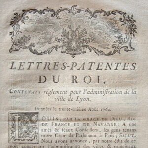 L'administration de la ville de Lyon au XVIIIe.