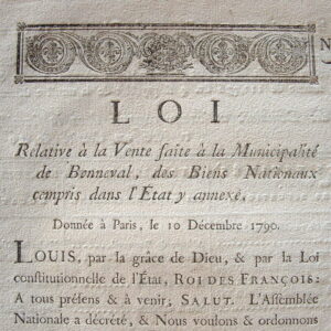 Vente de domaines nationaux aux municipalités d'Eure-et-Loir.