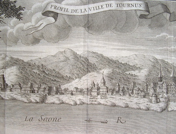 Vue de Tournus au début du XVIIIe siècle.