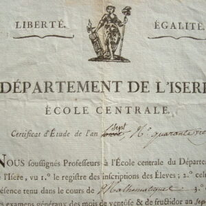 L'Ecole Centrale de Grenoble décerne son premier prix de Mathématiques.