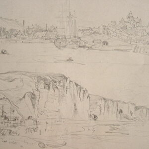 Dessin du port Fécamp au XIXe.