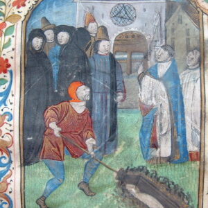 Belle miniature du XVe illustrant l'office des morts.