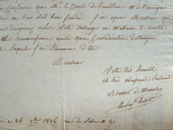 Deux lettres de la religieuse Bonnet de Meautry.