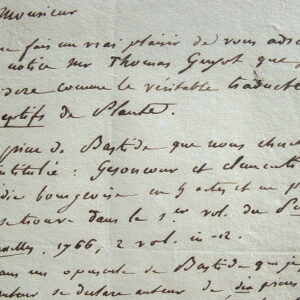 Le bibliographe Barbier travaille sur Bastide et Guyot.