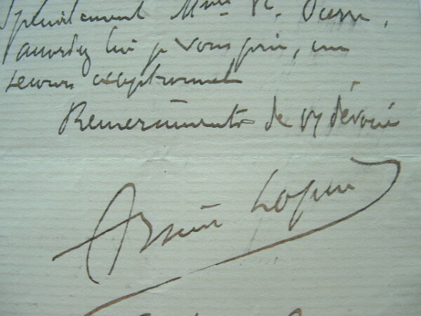 Lettre du véritable Arsène Lupin.