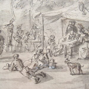 Dessin d'une fête sur l'emplacement de la Bastille.