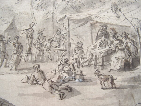 Dessin d'une fête sur l'emplacement de la Bastille.