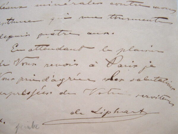 Le peintre von Liphart contraint de retoucher un tableau.