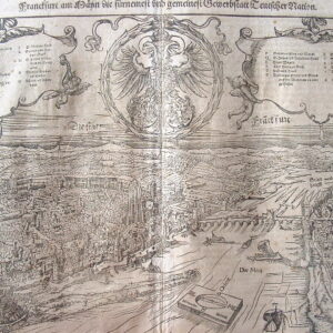 Gravure : vue de Francfort (Allemagne).
