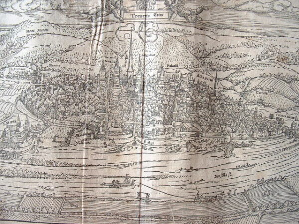 Gravure : vue de Trèves (Trier, Allemagne).