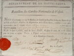 Certificat de la Garde Natinale de Vesoul.