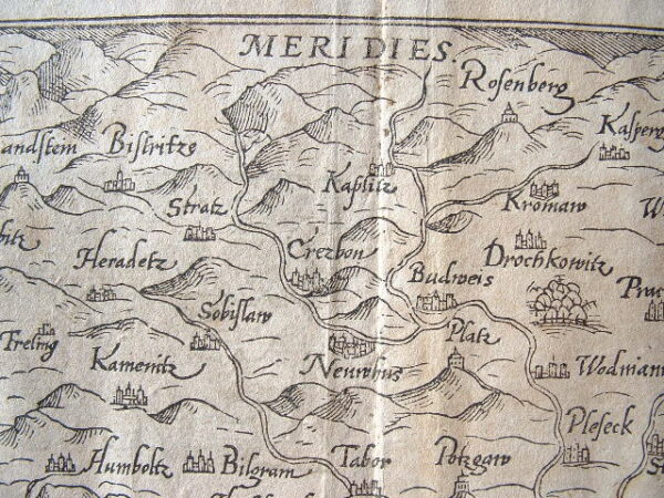 Gravure : carte de la Bohème (République Tchèque).