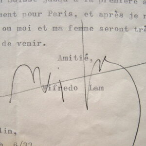 Wifredo Lam traite avec son éditeur.