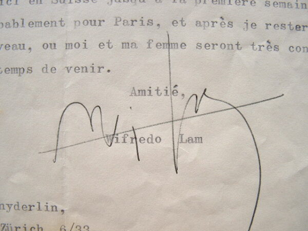 Wifredo Lam traite avec son éditeur.