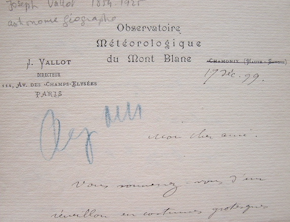 Réveillon costumé pour le glaciologue Joseph Vallot.