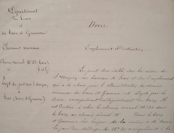 Projet d'un pont monumental à Lexos sur l'Aveyron.