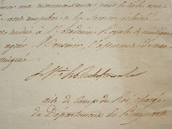 Le Vicomte de La Rouchefoucauld et l'Académie Royale de Musique.